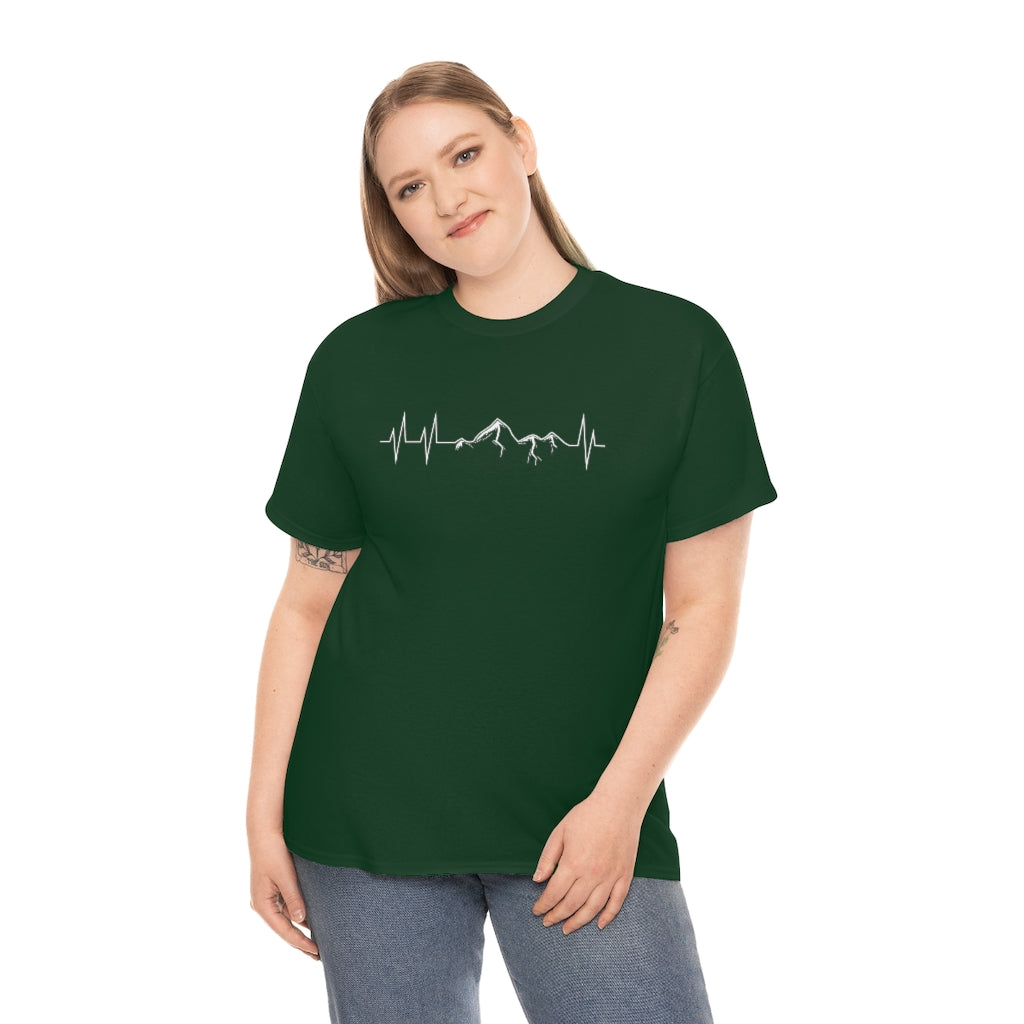 Mountains heartbeat hiking and outdoor T-Shirt