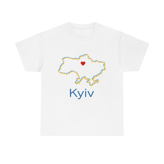 Ukraine Map with Kyiv T-Shirt