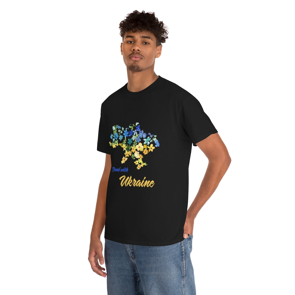 Stand with Ukraine map T-shirt