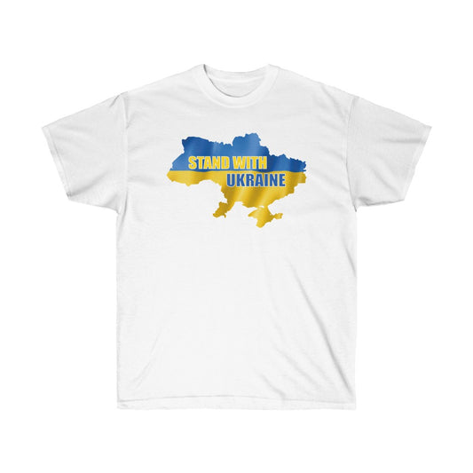Ukraine Map Stand with Ukraine T-Shirt ultra cotton