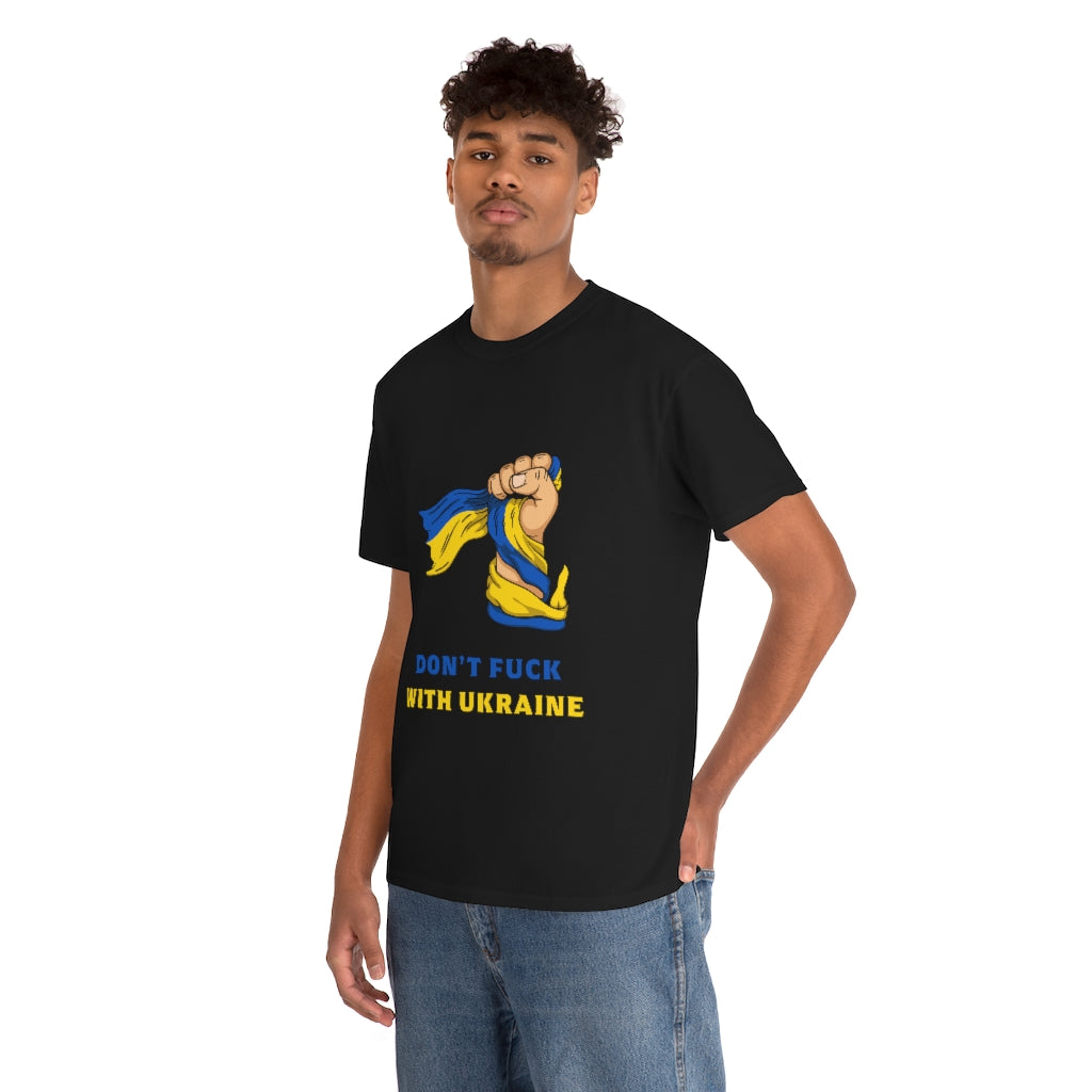 Don't F*ck with Ukraine T-Shirt Cotton in Black and White colour