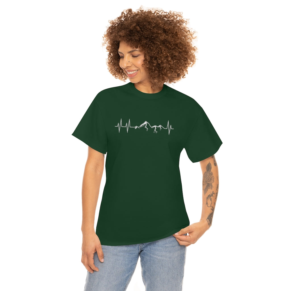 Mountains heartbeat hiking and outdoor T-Shirt