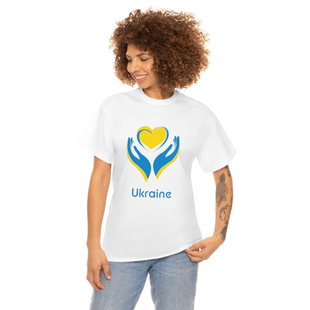 Ukrainian heart in hands T-Shirt Cotton