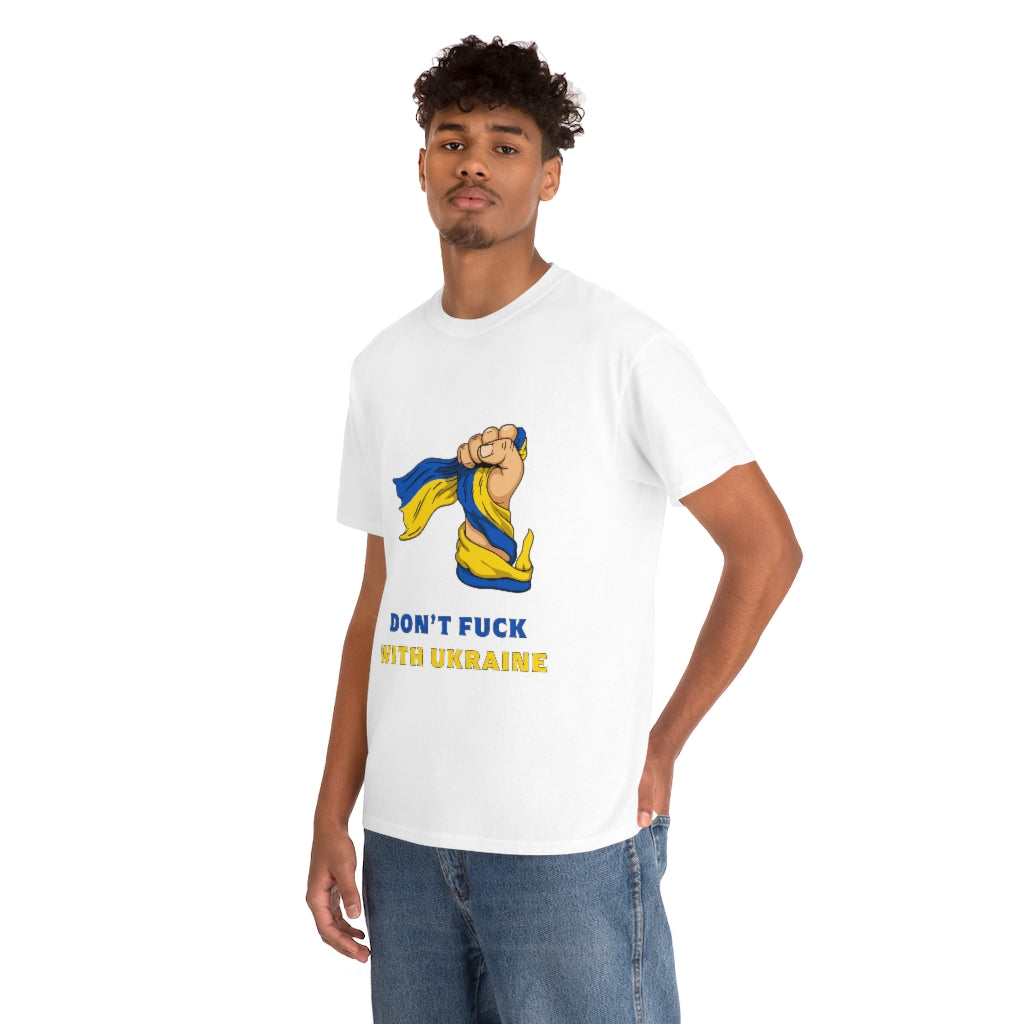 Don't F*ck with Ukraine T-Shirt Cotton in Black and White colour