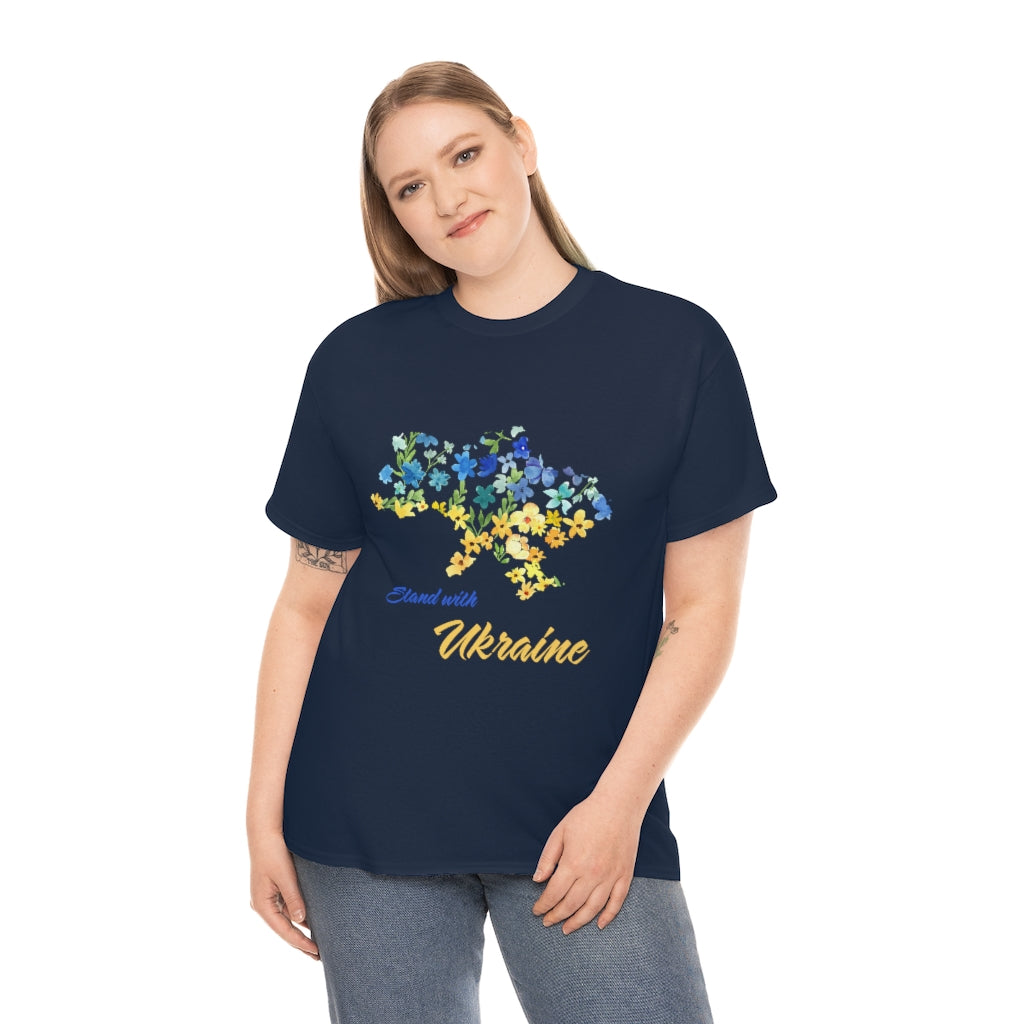 Stand with Ukraine map T-shirt