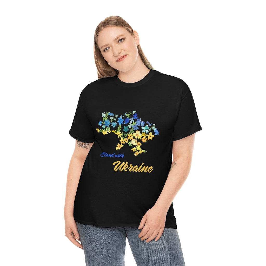 Stand with Ukraine map T-shirt