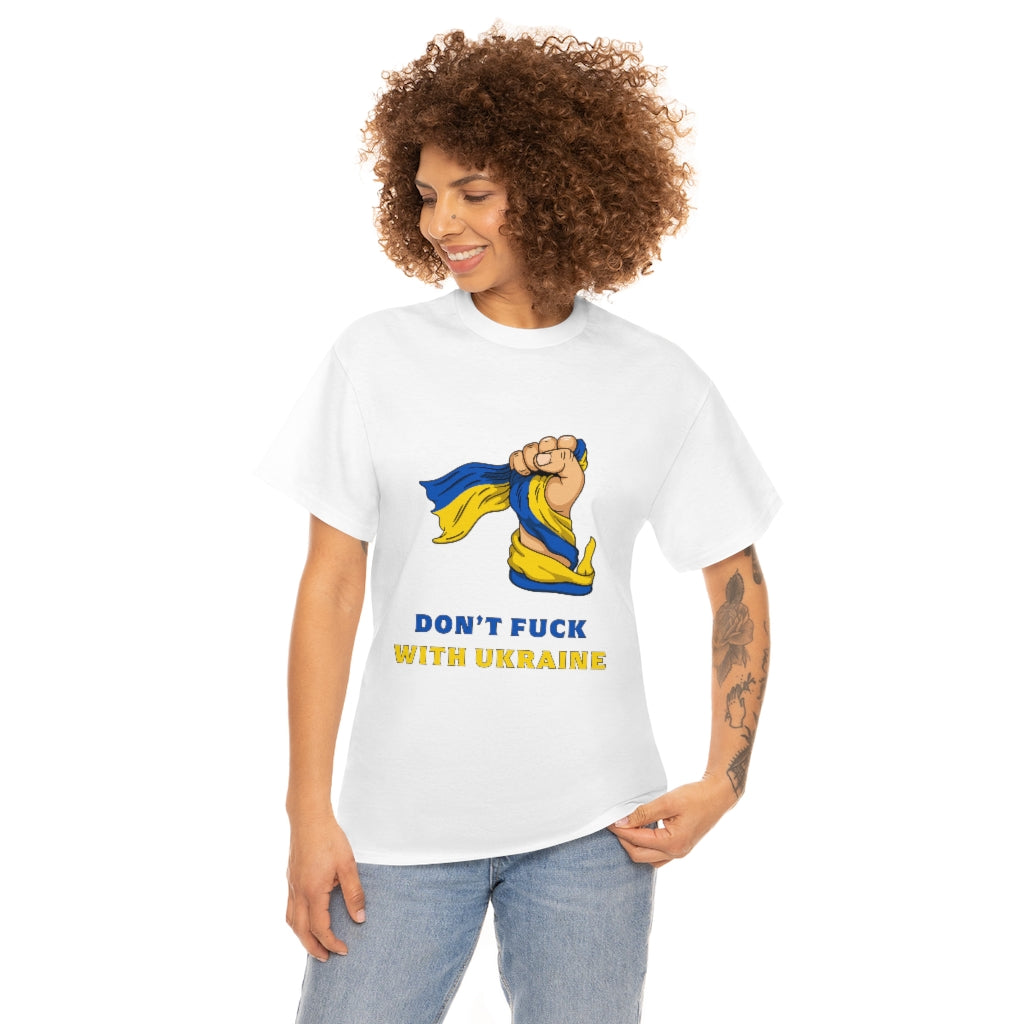 Don't F*ck with Ukraine T-Shirt Cotton in Black and White colour