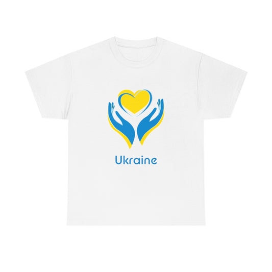 Ukrainian heart in hands T-Shirt Cotton