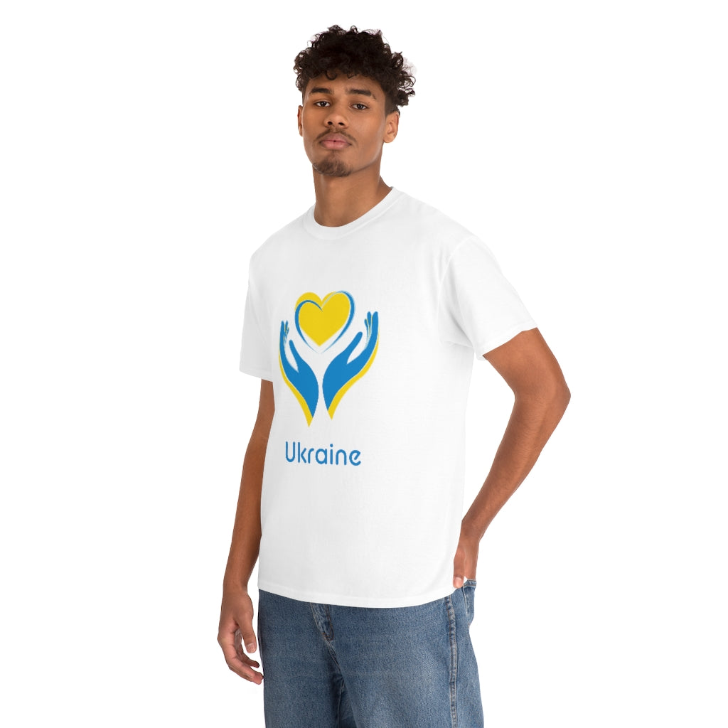 Ukrainian heart in hands T-Shirt Cotton