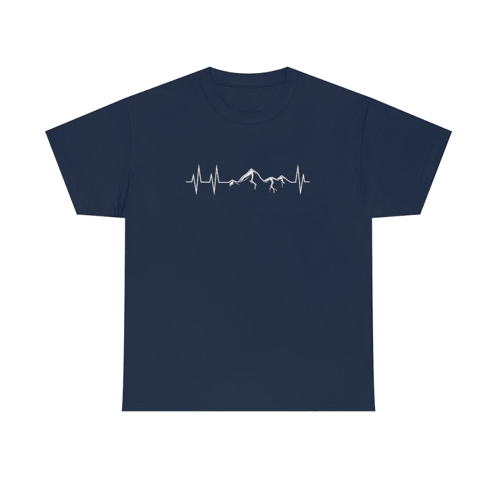 Mountains heartbeat hiking and outdoor T-Shirt