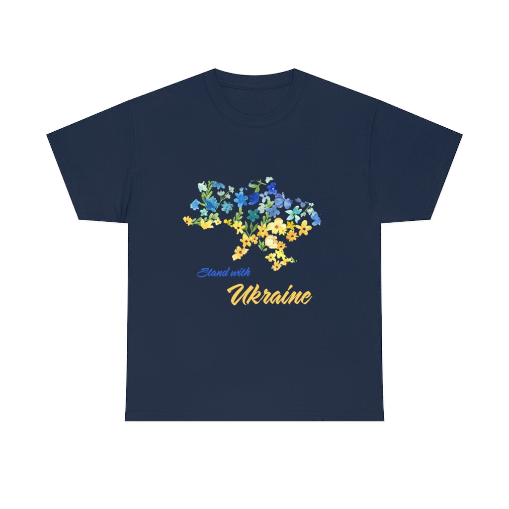 Stand with Ukraine map T-shirt
