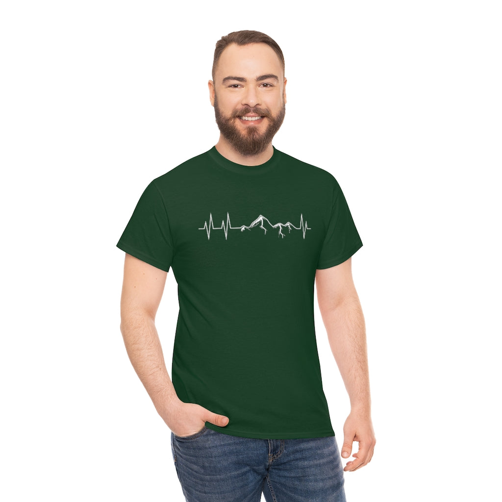 Mountains heartbeat hiking and outdoor T-Shirt