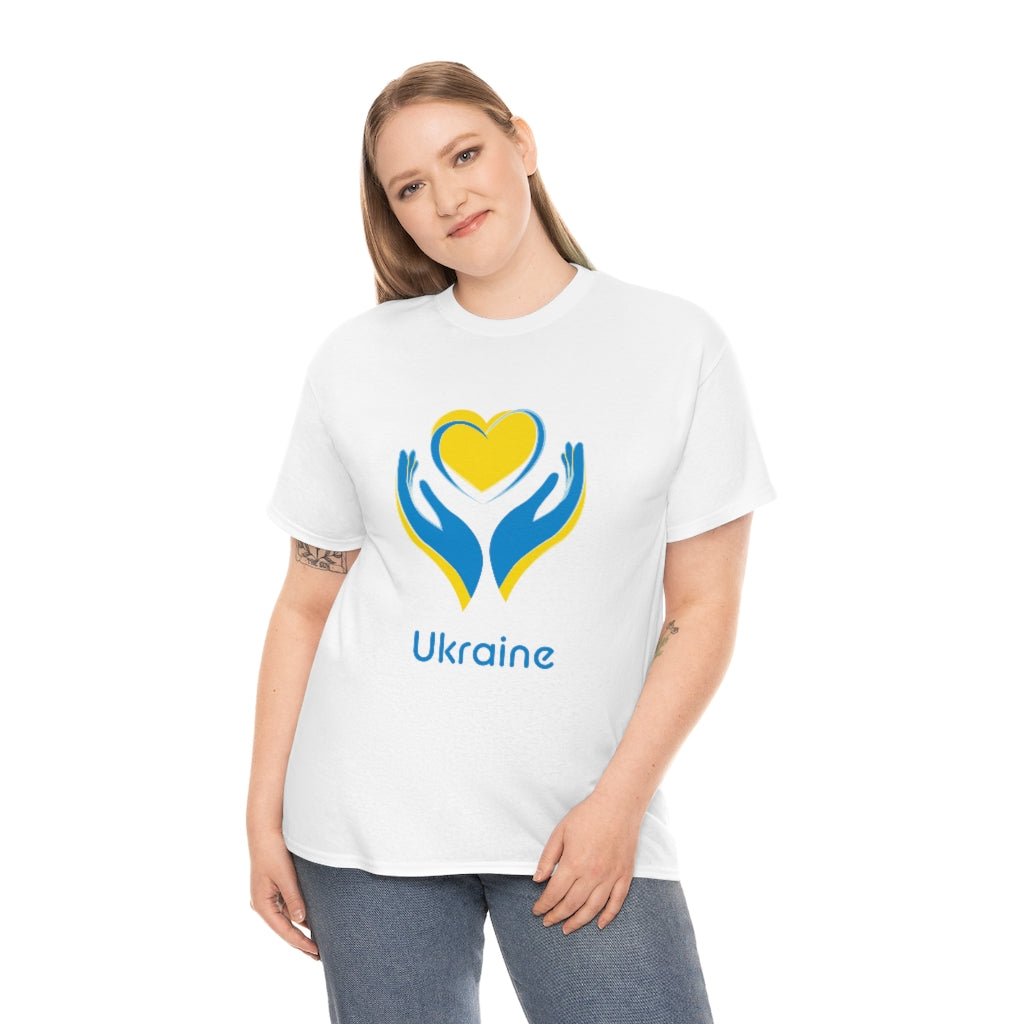 Ukrainian heart in hands T-Shirt Cotton