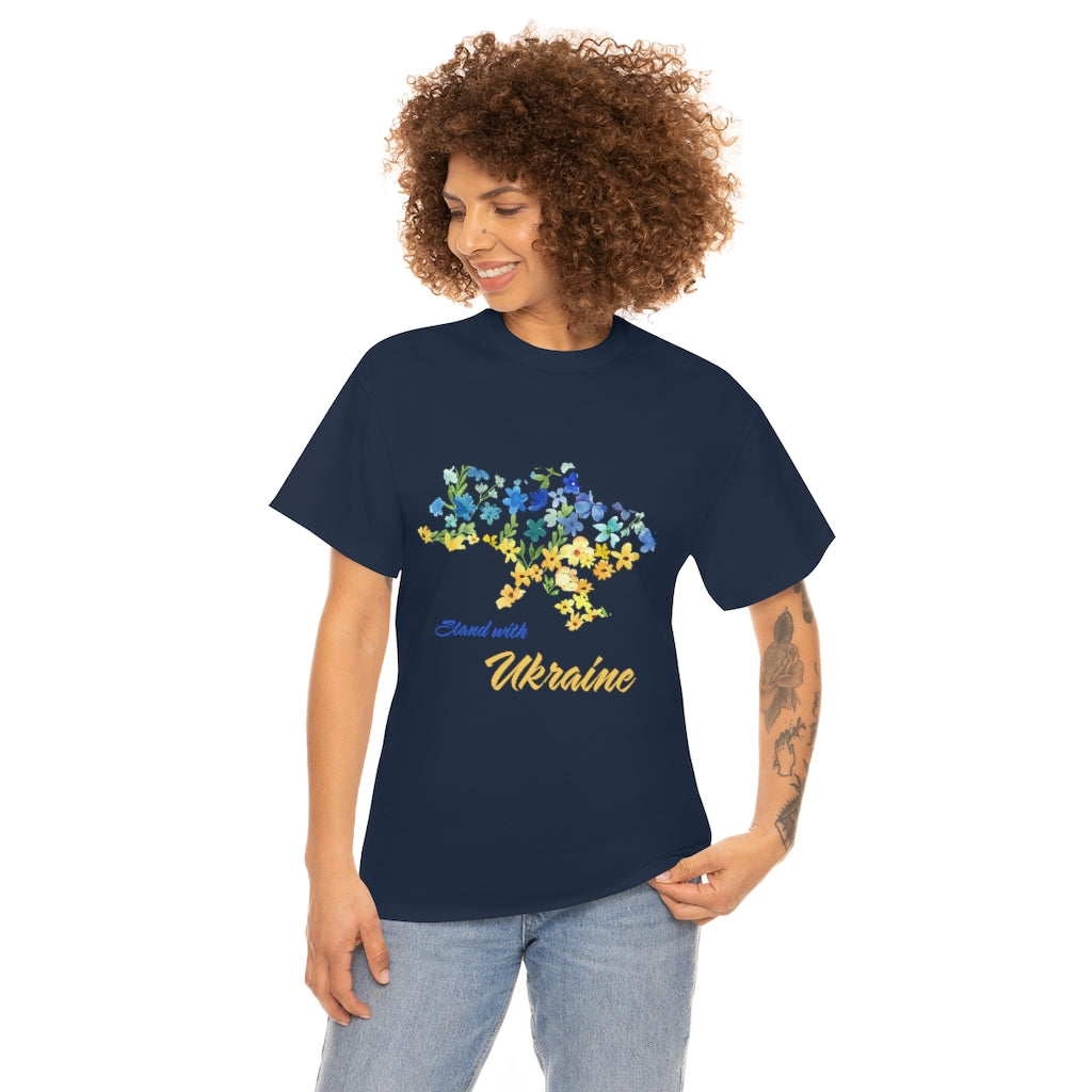 Stand with Ukraine map T-shirt