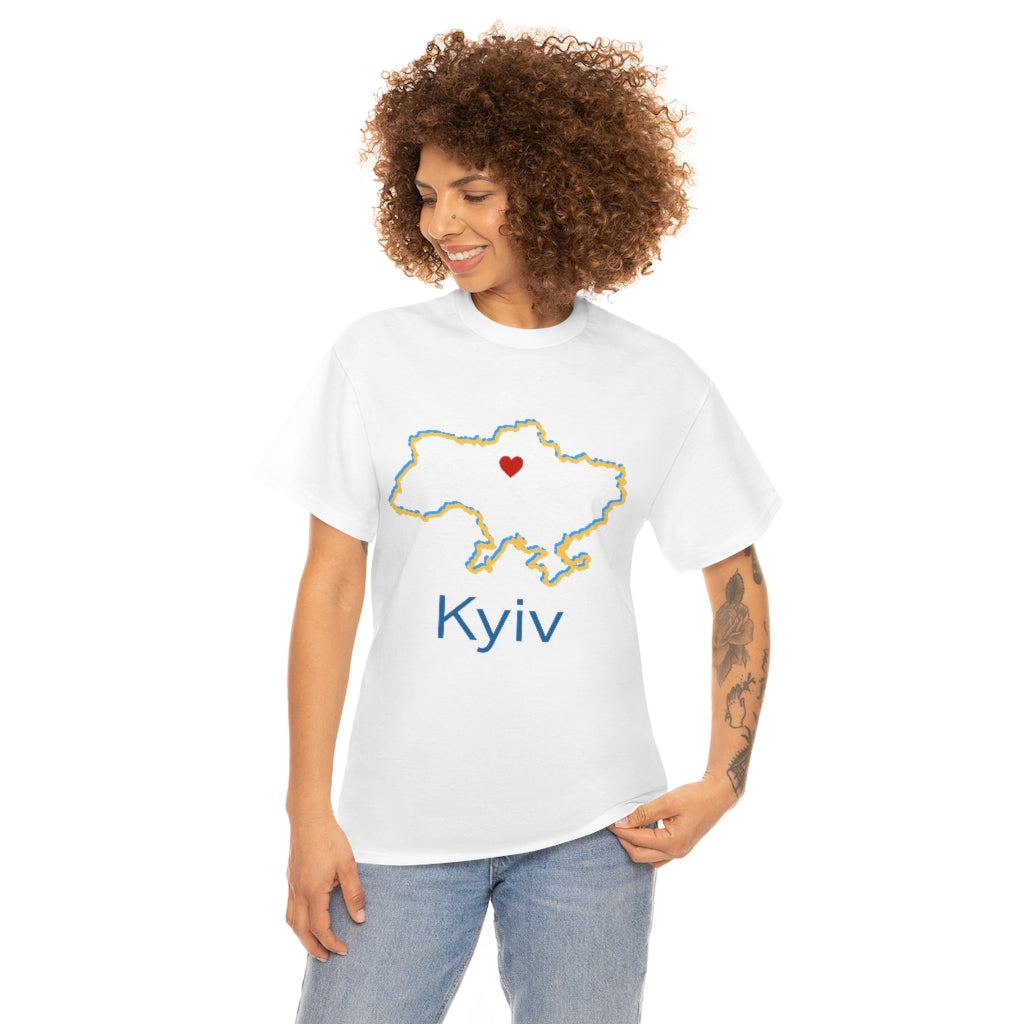 Ukraine Map with Kyiv T-Shirt